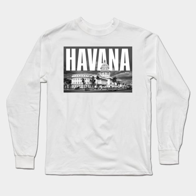 Havana Cityscape Long Sleeve T-Shirt by PLAYDIGITAL2020